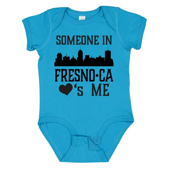 Inktastic Fresno California Someone Loves Me Skyline Boys or Girls Baby Bodysuit