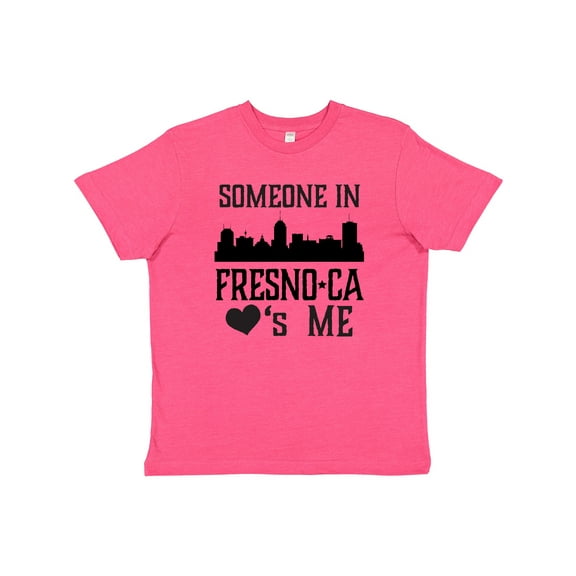Inktastic Fresno California Someone Loves Me Skyline Youth T-Shirt
