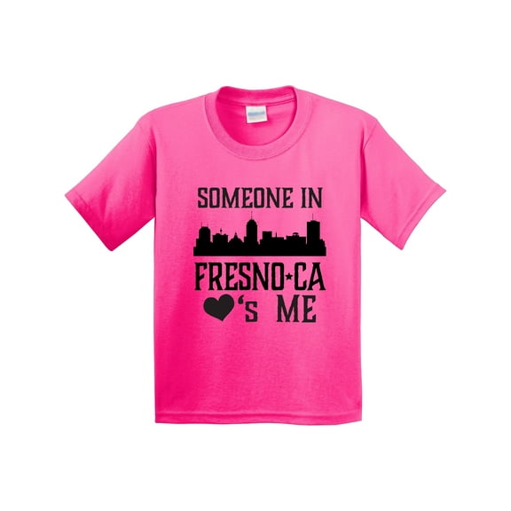 Inktastic Fresno California Someone Loves Me Skyline Youth T-Shirt
