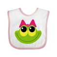 thumbnail image 1 of Inktastic Frog Face Girl Girls Baby Bib, 1 of 4