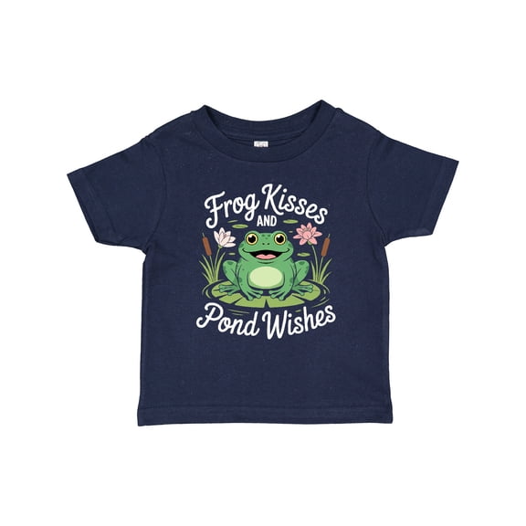 Inktastic Frog Kisses and Pond Wishes Girls Toddler T-Shirt