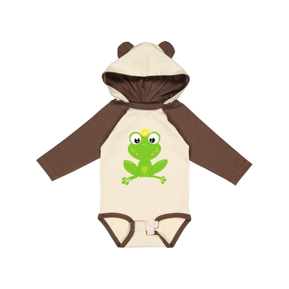 Inktastic Frog Prince, Cute Frog, Frog With A Crown Boys or Girls Long Sleeve Baby Bodysuit