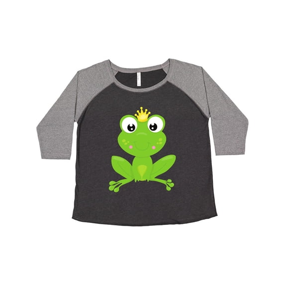 Inktastic Frog Prince, Cute Frog, Frog With A Crown Women's Plus Size T-Shirt