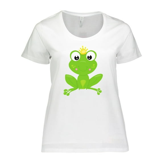 Inktastic Frog Prince, Cute Frog, Frog With A Crown Women's Plus Size T-Shirt
