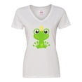 thumbnail image 1 of Inktastic Frog Prince, Green Frog, Frog With A Crown Women's V-Neck T-Shirt, 1 of 5