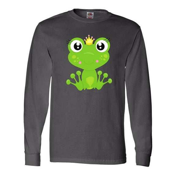 Inktastic Frog Princess, Girl Frog, Frog Wearing A Crown Long Sleeve T-Shirt