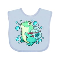 Inktastic Frog, Tadpole, and Bubbles Boys or Girls Baby Bib