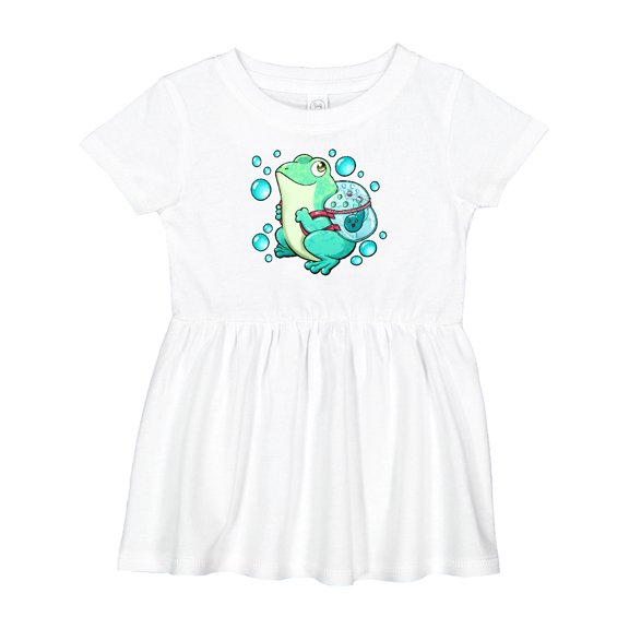 Inktastic Frog, Tadpole, and Bubbles Girls Baby Dress