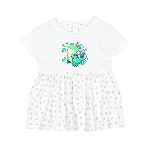 Inktastic Frog, Tadpole, and Bubbles Girls Baby Dress
