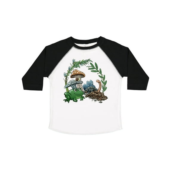 Inktastic Frog, Worm, Mushrooms Nature Scene Boys or Girls Toddler T-Shirt