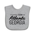 thumbnail image 1 of Inktastic From Atlanta Georgia in Black Distressed Text Boys or Girls Baby Bib, 1 of 4