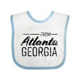 thumbnail image 1 of Inktastic From Atlanta Georgia in Black Distressed Text Boys or Girls Baby Bib, 1 of 4