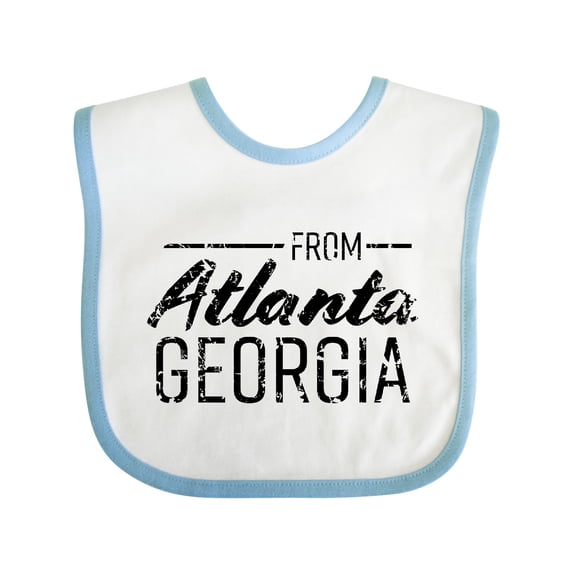 Inktastic From Atlanta Georgia in Black Distressed Text Boys or Girls Baby Bib