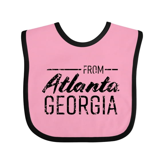 Inktastic From Atlanta Georgia in Black Distressed Text Boys or Girls Baby Bib
