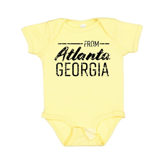 Inktastic From Atlanta Georgia in Black Distressed Text Boys or Girls Baby Bodysuit