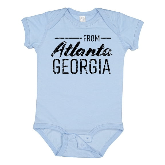 Inktastic From Atlanta Georgia in Black Distressed Text Boys or Girls Baby Bodysuit