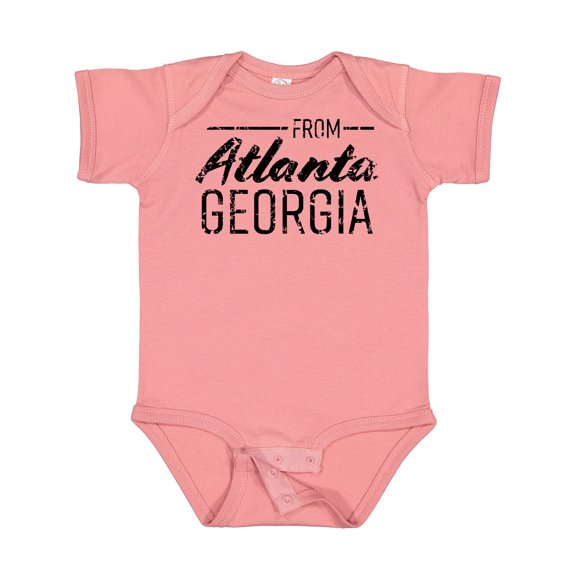 Inktastic From Atlanta Georgia in Black Distressed Text Boys or Girls Baby Bodysuit