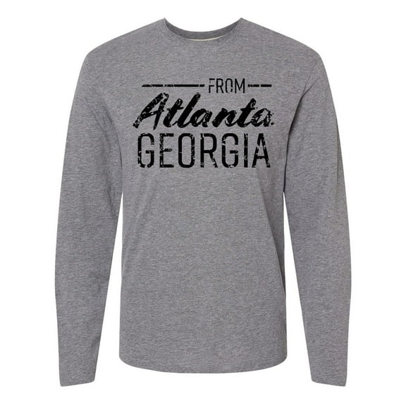 Inktastic From Atlanta Georgia in Black Distressed Text Long Sleeve T-Shirt