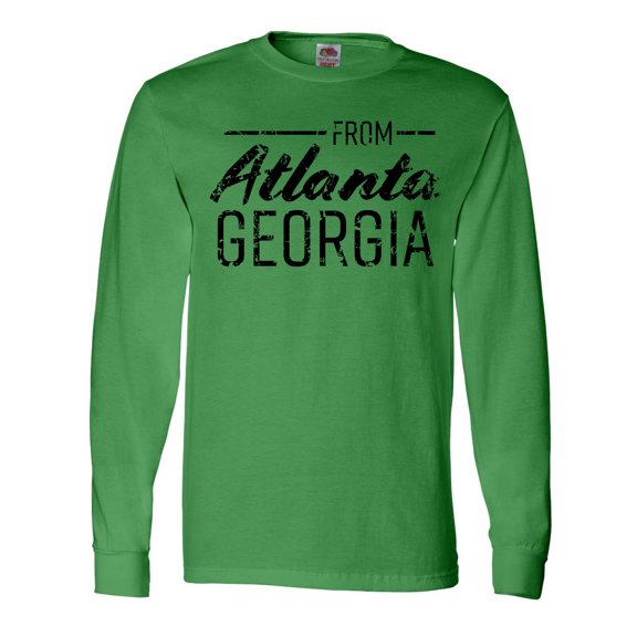 Inktastic From Atlanta Georgia in Black Distressed Text Long Sleeve T-Shirt