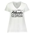 thumbnail image 1 of Inktastic From Atlanta Georgia in Black Distressed Text Women's Plus Size V-Neck T-Shirt, 1 of 5