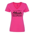 thumbnail image 1 of Inktastic From Atlanta Georgia in Black Distressed Text Women's V-Neck T-Shirt, 1 of 5