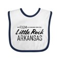 thumbnail image 1 of Inktastic From Little Rock Arkansas in Black Distressed Text Boys or Girls Baby Bib, 1 of 4