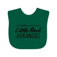 thumbnail image 1 of Inktastic From Little Rock Arkansas in Black Distressed Text Boys or Girls Baby Bib, 1 of 4