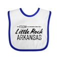 thumbnail image 1 of Inktastic From Little Rock Arkansas in Black Distressed Text Boys or Girls Baby Bib, 1 of 4