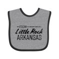 thumbnail image 1 of Inktastic From Little Rock Arkansas in Black Distressed Text Boys or Girls Baby Bib, 1 of 4