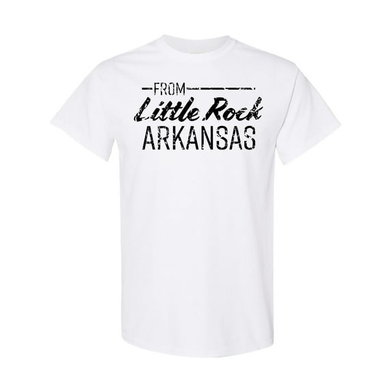 Inktastic From Little Rock Arkansas in Black Distressed Text T-Shirt