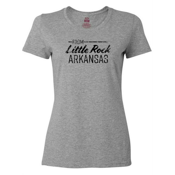 Inktastic From Little Rock Arkansas in Black Distressed Text Women's T-Shirt