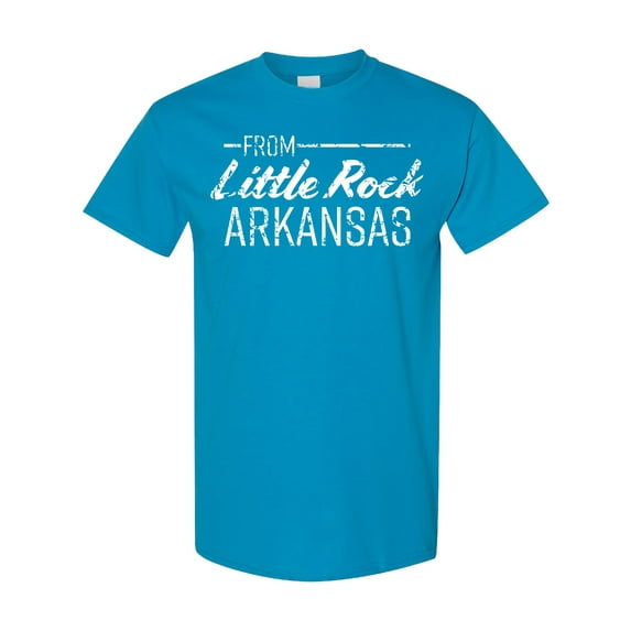 Inktastic From Little Rock Arkansas in White Distressed Text T-Shirt