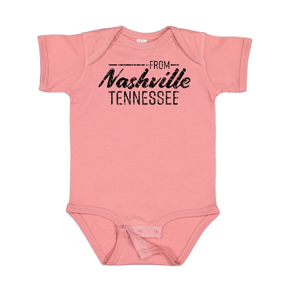 Inktastic From Nashville, Tennessee- State Capital Distressed Text Boys or Girls Baby Bodysuit