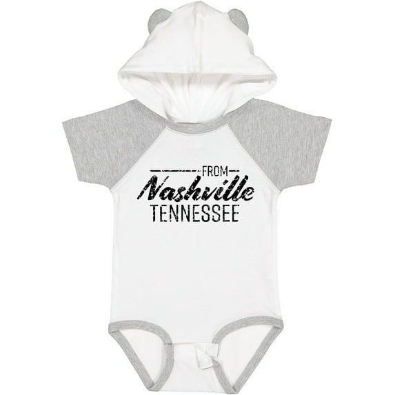 Inktastic From Nashville, Tennessee- State Capital Distressed Text Boys or Girls Baby Bodysuit