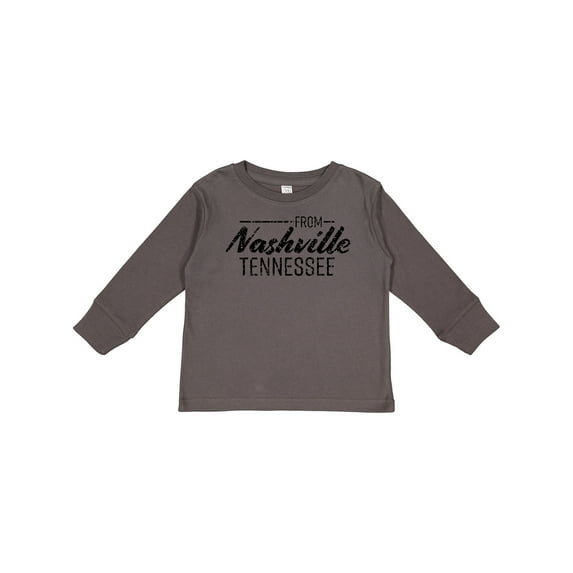 Inktastic From Nashville, Tennessee- State Capital Distressed Text Boys or Girls Long Sleeve Toddler T-Shirt