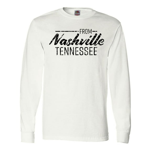 Inktastic From Nashville, Tennessee- State Capital Distressed Text Long Sleeve T-Shirt