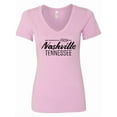 thumbnail image 1 of Inktastic From Nashville, Tennessee State Capital Distressed Text Women's V-Neck T-Shirt, 1 of 5