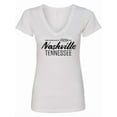 thumbnail image 1 of Inktastic From Nashville, Tennessee State Capital Distressed Text Women's V-Neck T-Shirt, 1 of 5