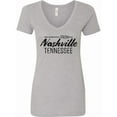 thumbnail image 1 of Inktastic From Nashville, Tennessee State Capital Distressed Text Women's V-Neck T-Shirt, 1 of 5