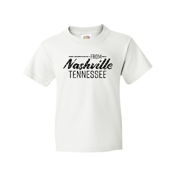 Inktastic From Nashville, Tennessee- State Capital Distressed Text Youth T-Shirt
