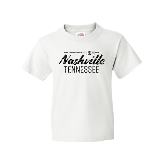 Inktastic From Nashville, Tennessee- State Capital Distressed Text Youth T-Shirt