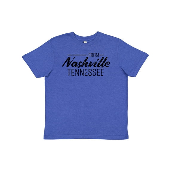 Inktastic From Nashville, Tennessee- State Capital Distressed Text Youth T-Shirt