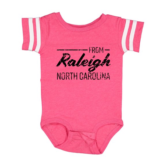Inktastic From Raleigh North Carolina in Black Distressed Text Boys or Girls Baby Bodysuit