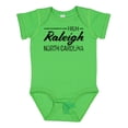thumbnail image 1 of Inktastic From Raleigh North Carolina in Black Distressed Text Boys or Girls Baby Bodysuit, 1 of 5