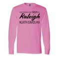 thumbnail image 1 of Inktastic From Raleigh North Carolina in Black Distressed Text Long Sleeve T-Shirt, 1 of 5