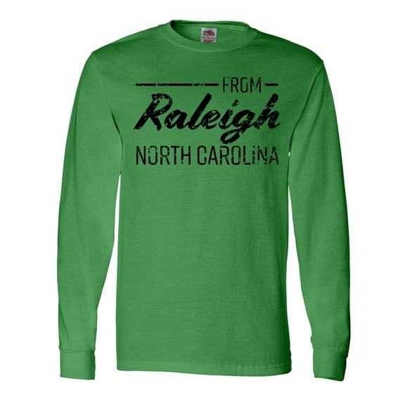 Inktastic From Raleigh North Carolina in Black Distressed Text Long Sleeve T-Shirt
