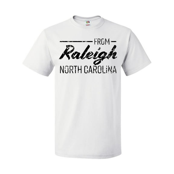 Inktastic From Raleigh North Carolina in Black Distressed Text T-Shirt