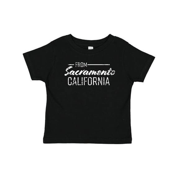 Inktastic From Sacramento California in White Distressed Text Boys or Girls Baby T-Shirt