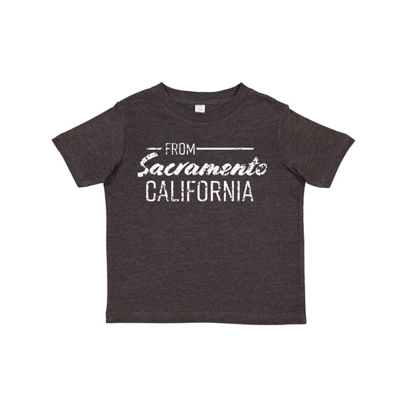 Inktastic From Sacramento California in White Distressed Text Boys or Girls Toddler T-Shirt
