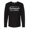 thumbnail image 1 of Inktastic From Sacramento California in White Distressed Text Long Sleeve T-Shirt, 1 of 5
